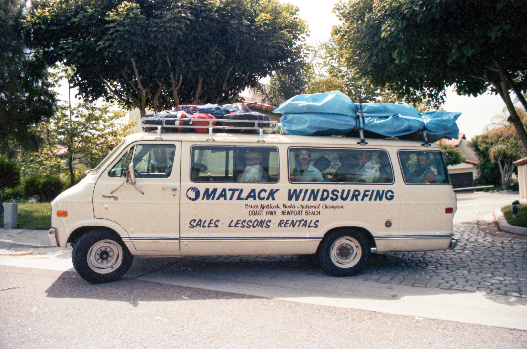 Early 1980s photo series of Bruce Matlack's Windsurfing van; loaded down for a trip another Baja adventure in Loreto.