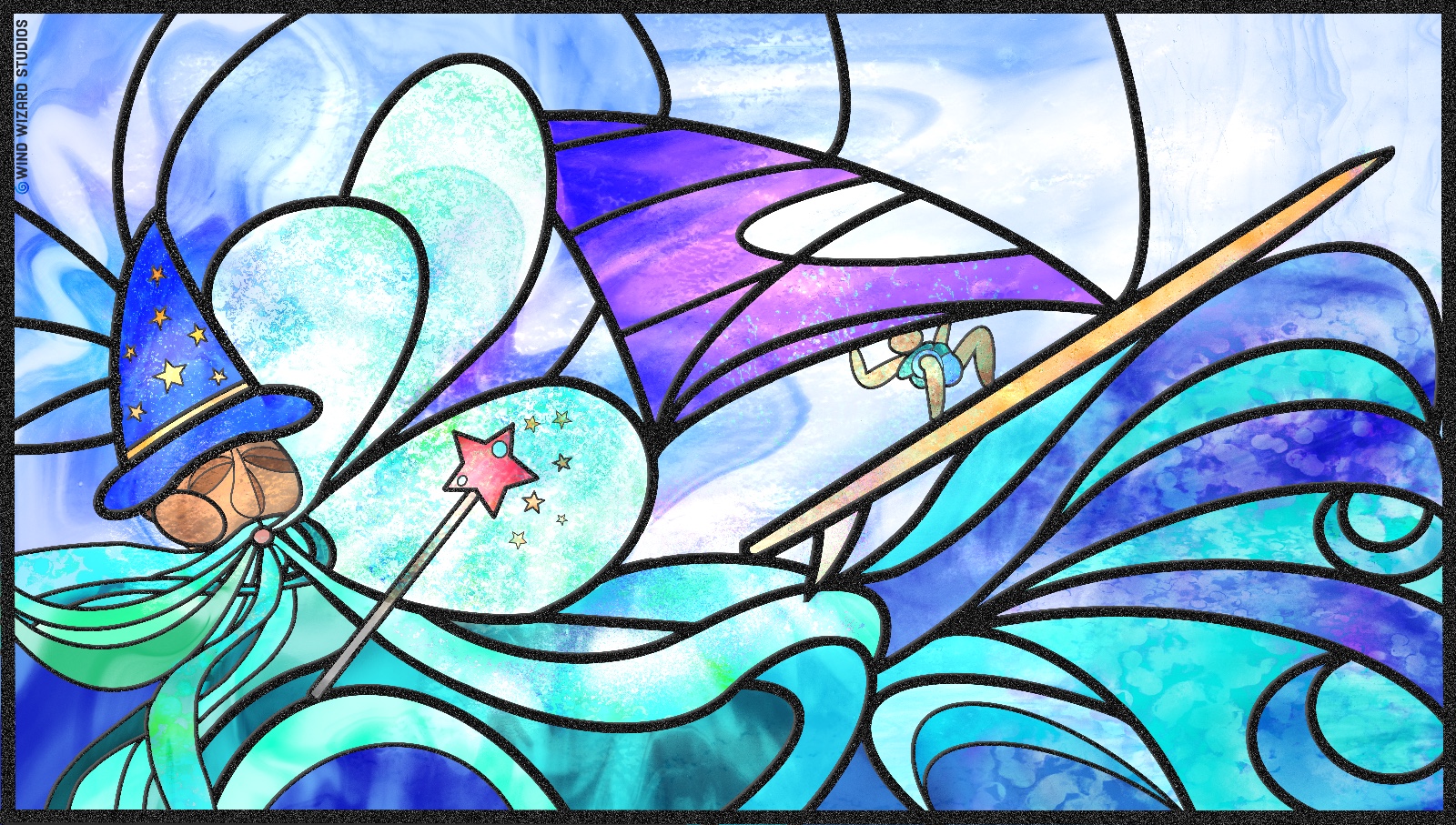 Wind-Wizard-Windsurf-Art-Stained-glass - Old School Windsurfing ...